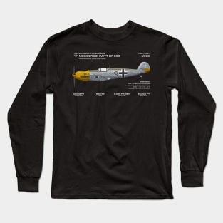 Messerschmitt bf 109 luftwaffe aircraft fighter plane Long Sleeve T-Shirt